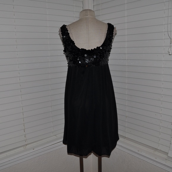 COLLECTION Sequin Little Black Cocktail Dress LBD - Picture 5 of 6